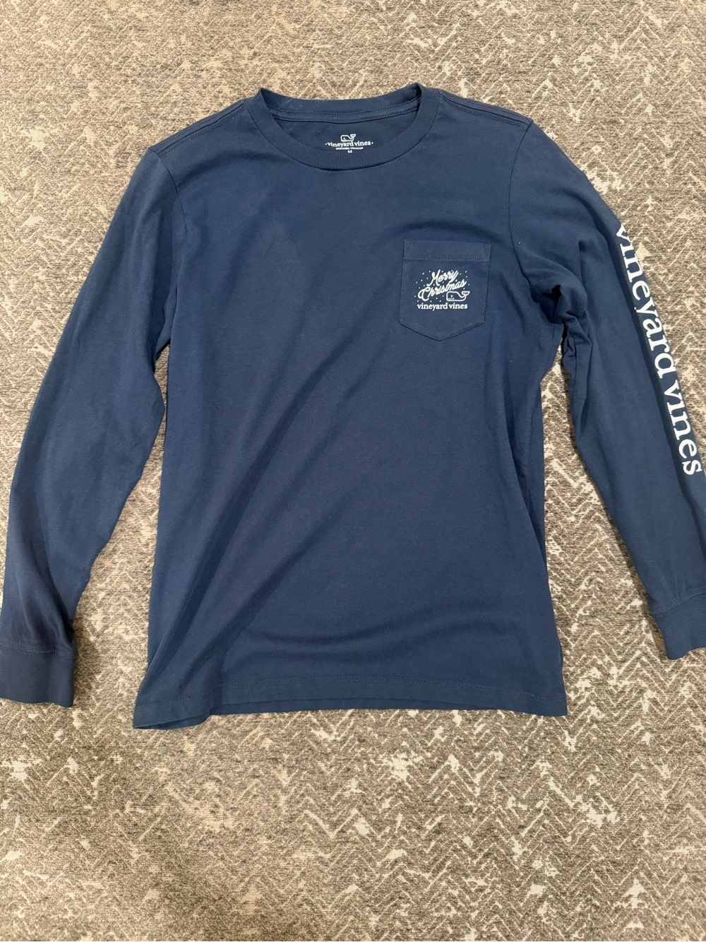 Vineyard Vines Boys Merry Christmas Woody Wagon Long Sleeve Tee M 12-14